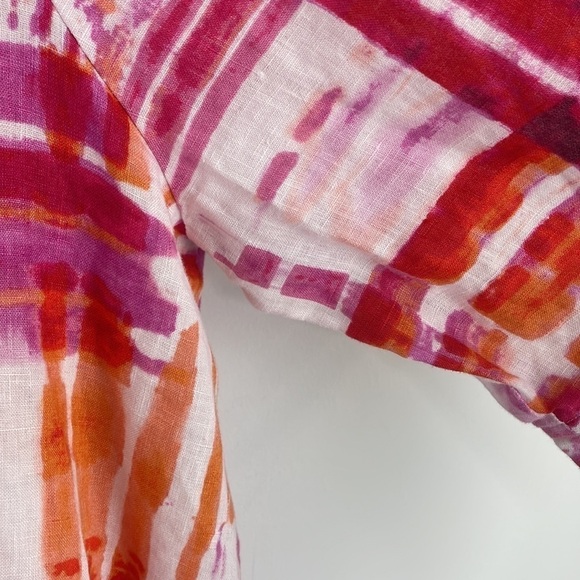 ALI Miles Boho Abstract Linen Jacket Sz 1X - Picture 10 of 11